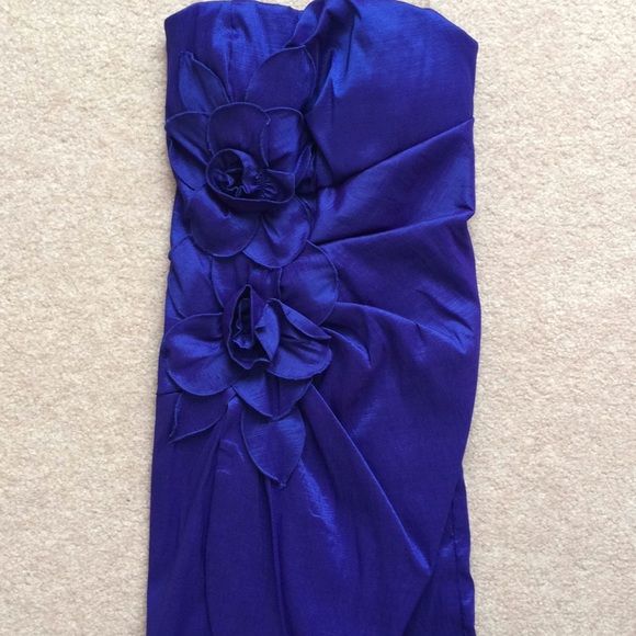 Royal Blue dress with flower detail - Picture 1 of 3